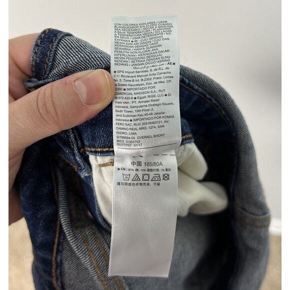 Old Navy Overall Shorts Denim Jean Size Large Cotton Stretch 768584 Women’s - Picture 5 of 5